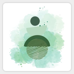 Minimalist Green Aesthetic Art Sticker